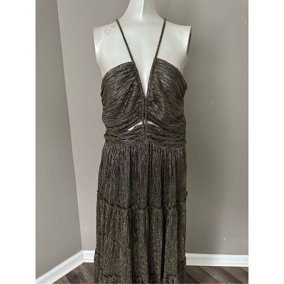 A.L.C. Kai Metallic Halter Maxi Dress - Picture 5 of 9